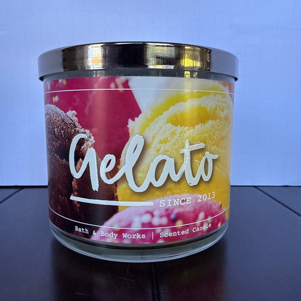 New BATH & BODY WORKS GELATO Candle 3‎ Wick Large 14.5OZ -2013 Discontinued